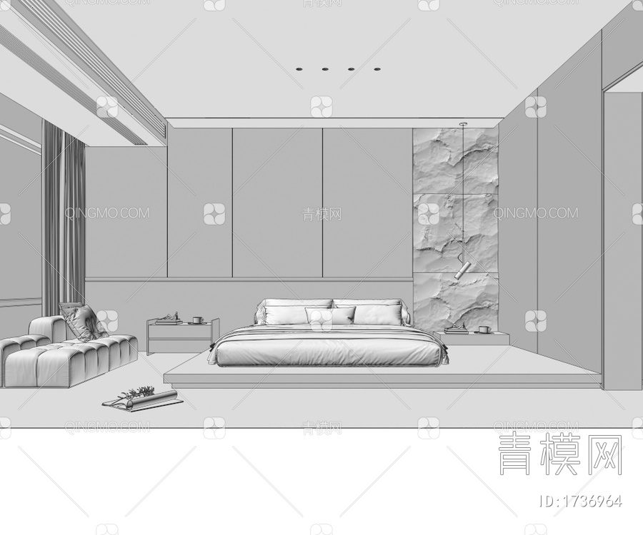 家居卧室3D模型下载【ID:1736964】