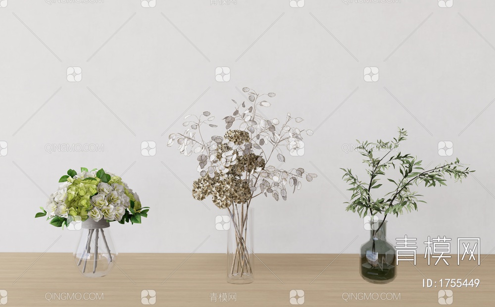 花卉花瓶3D模型下载【ID:1755449】