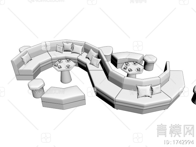 休闲沙发 异形沙发3D模型下载【ID:1742994】