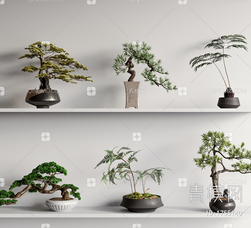 花瓶 植物3D模型下载【ID:1755140】