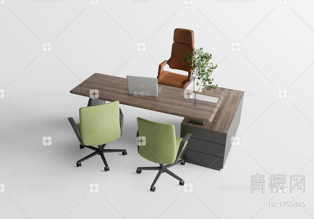 办公桌椅3D模型下载【ID:1755446】