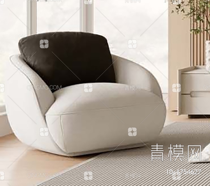 家居卧室 休闲椅  单人布椅 床组合 床头柜 衣柜3D模型下载【ID:1754627】