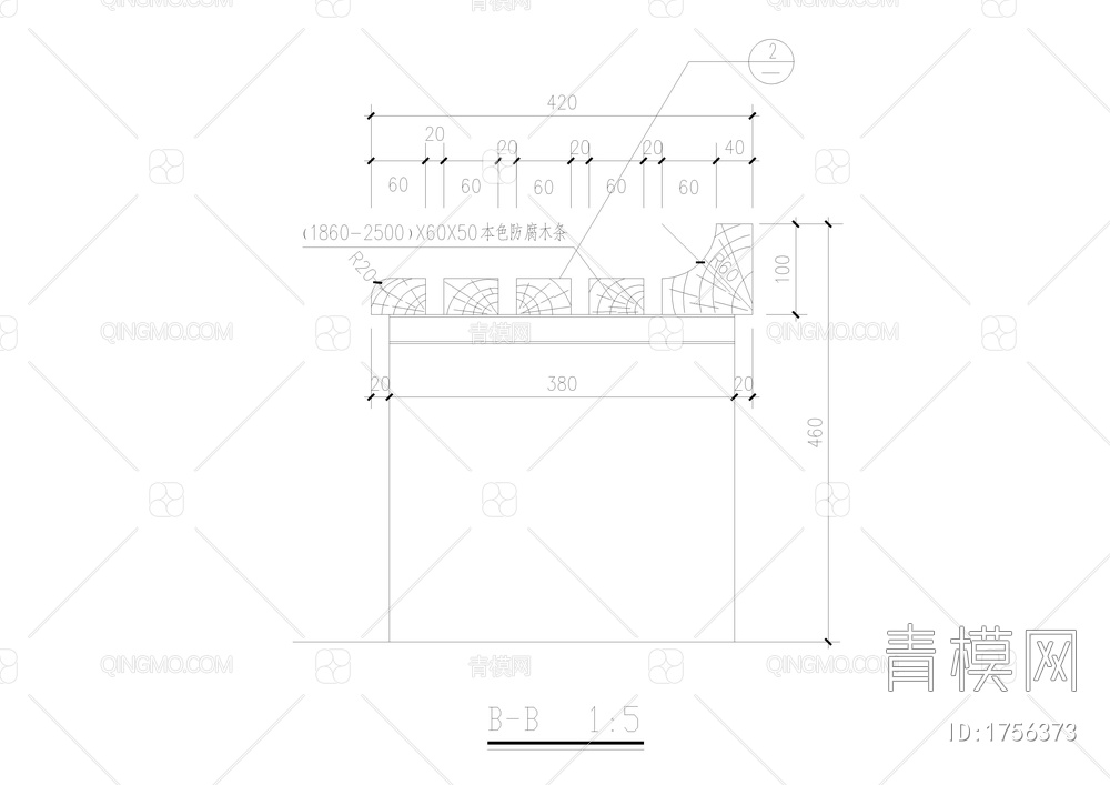 围树椅详图【ID:1756373】