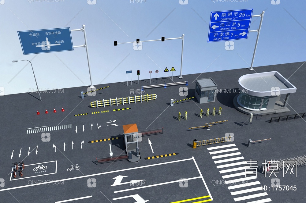 道路设施3D模型下载【ID:1757045】