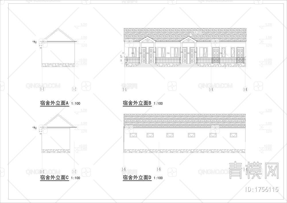 建筑围护工程建筑结构图【ID:1756115】