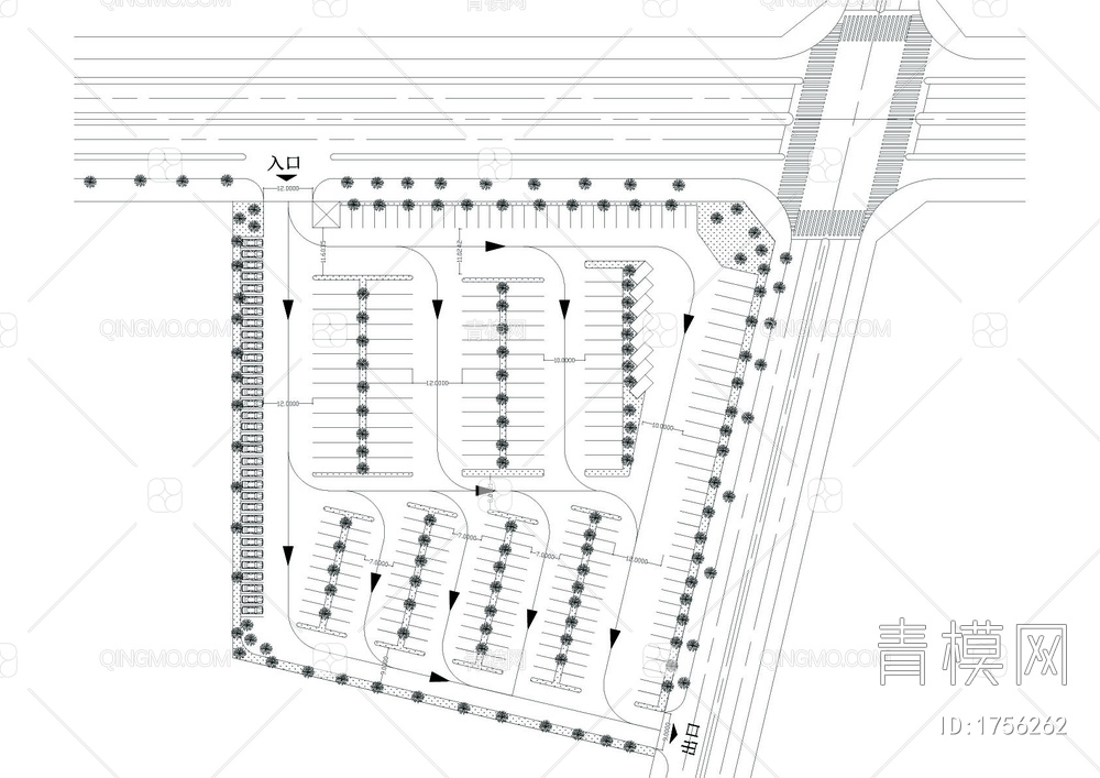 停车场设计方案图【ID:1756262】