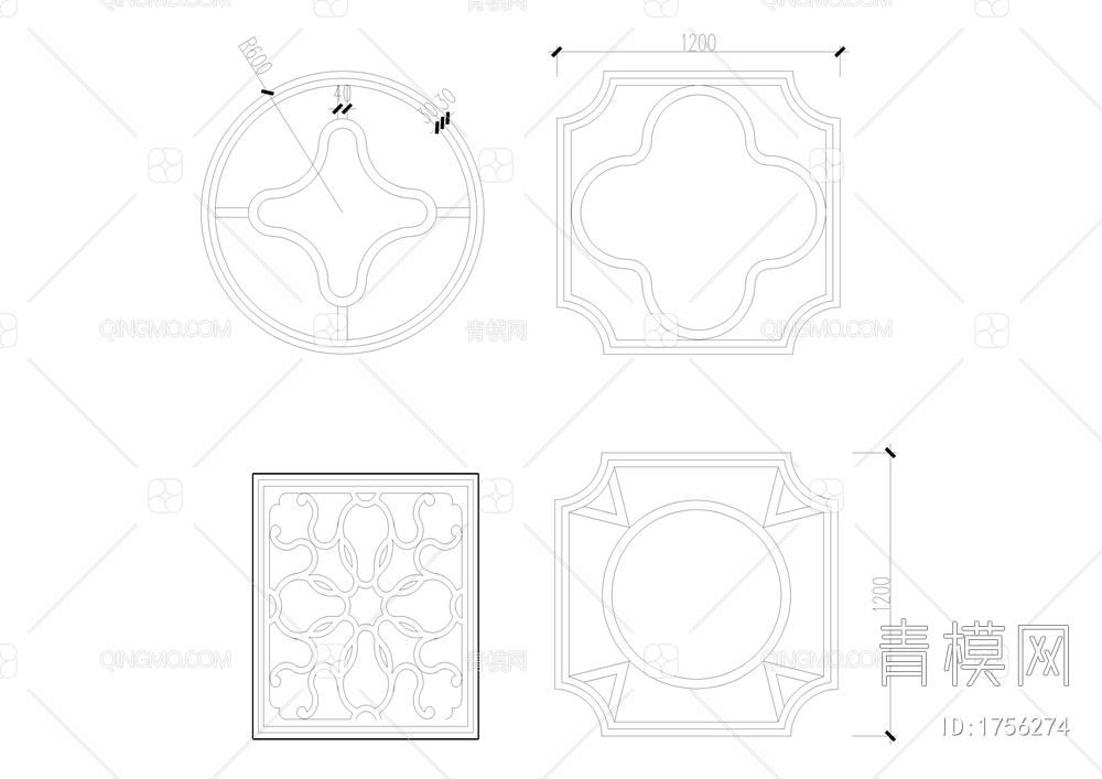 砼预制景窗样式图库【ID:1756274】