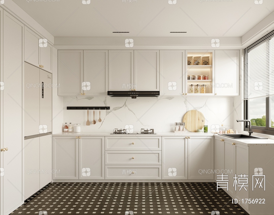 厨房 橱柜3D模型下载【ID:1756922】