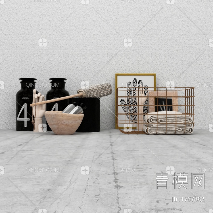 浴室洗刷用品 浴室摆件3D模型下载【ID:1757882】
