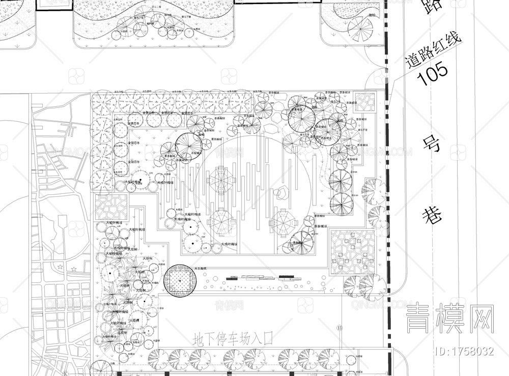 小学景观绿化平面图【ID:1758032】