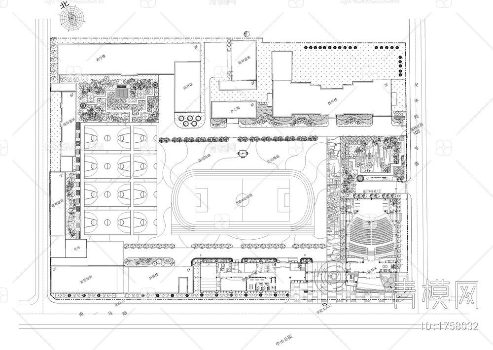 小学景观绿化平面图【ID:1758032】