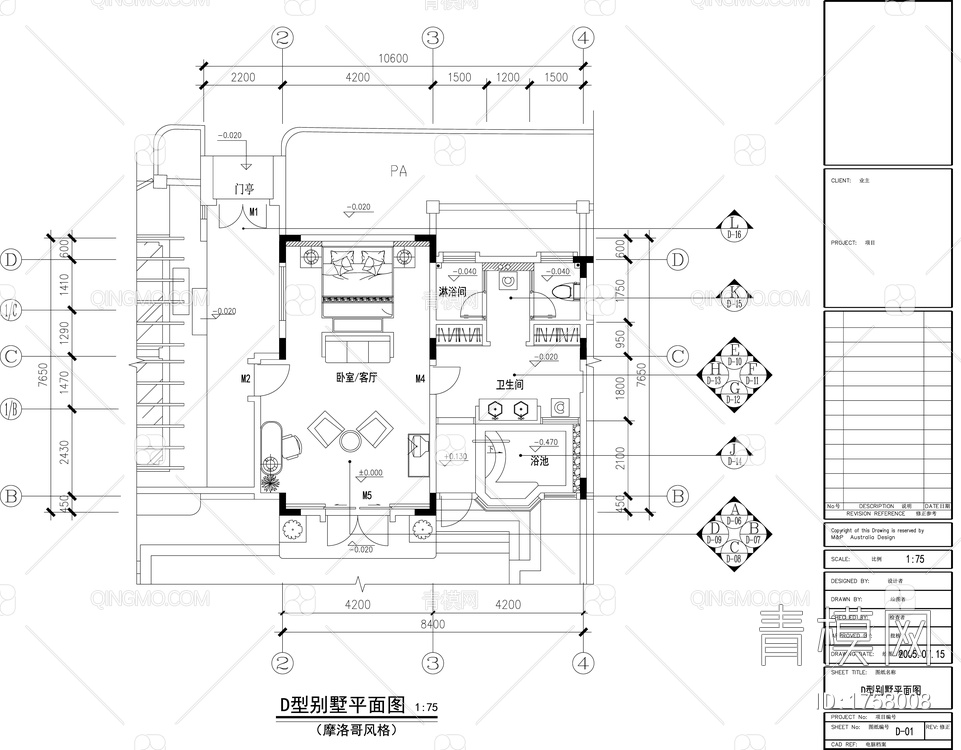 别墅装修设计 施工图【ID:1758008】