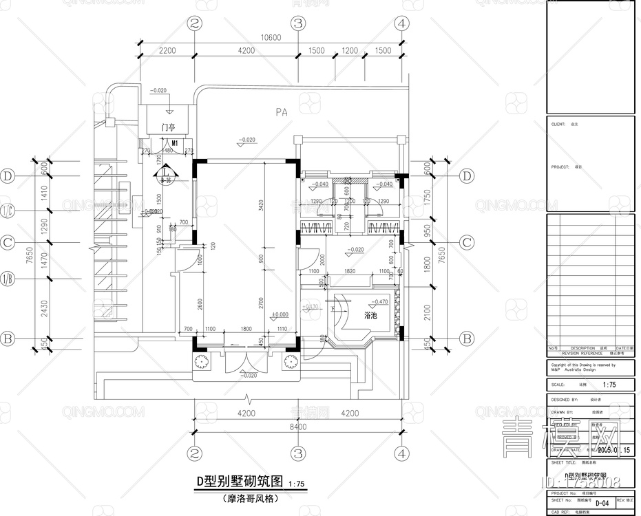 别墅装修设计 施工图【ID:1758008】