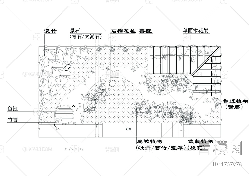 小庭院图纸CAD图【ID:1757978】