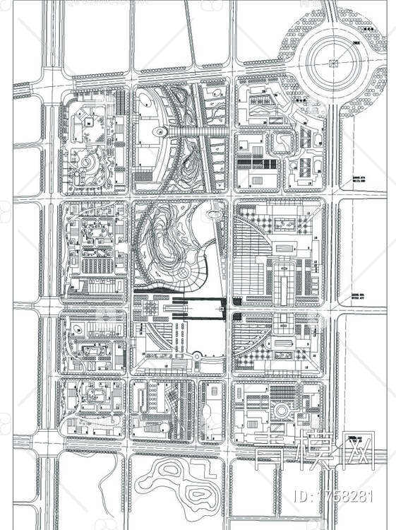 行政中心区域概念规划CAD图【ID:1758281】