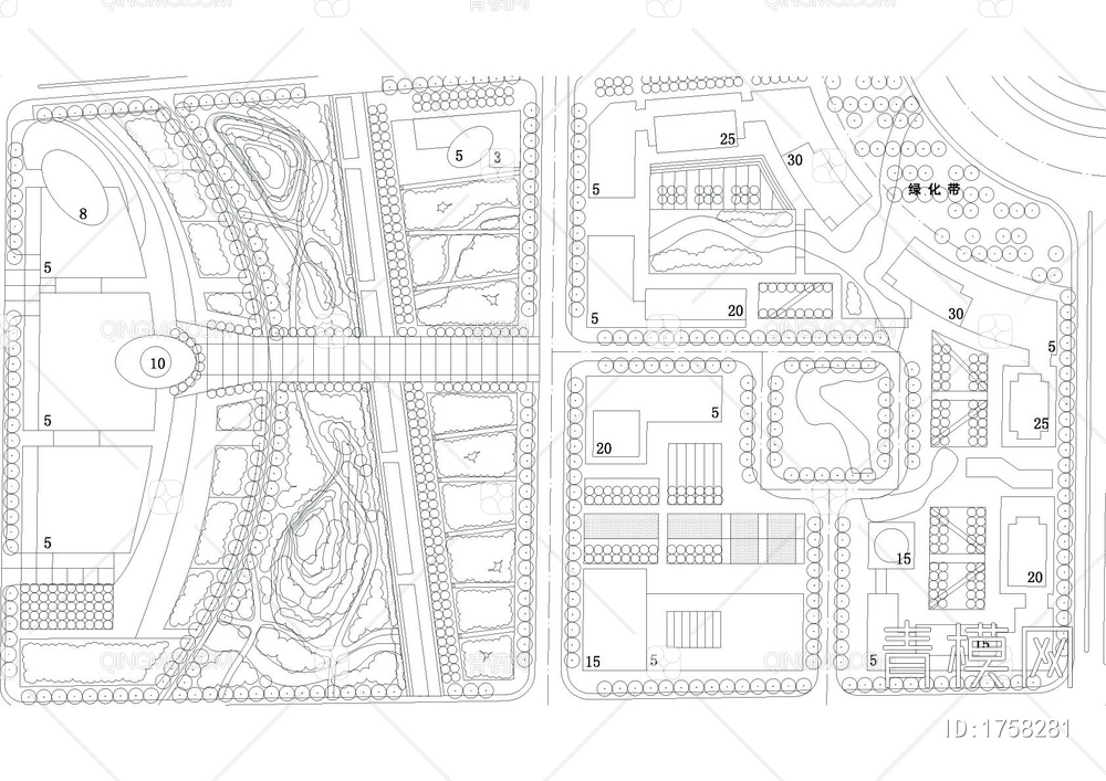 行政中心区域概念规划CAD图【ID:1758281】