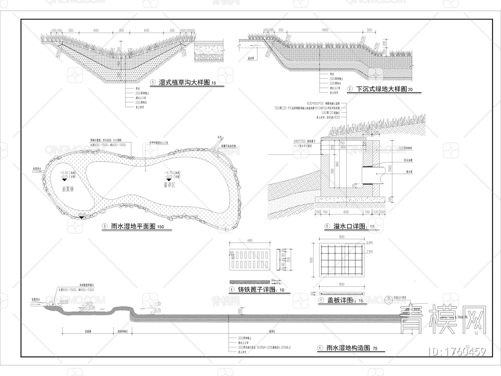20套海绵城市雨水花园地面节点【ID:1760459】