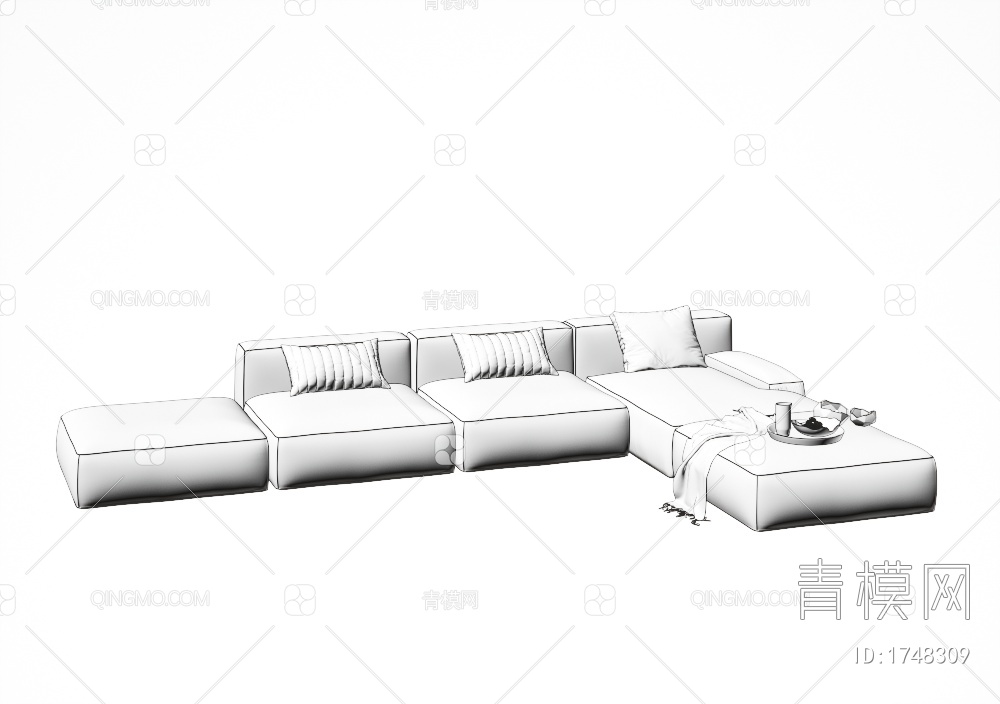 多人沙发3D模型下载【ID:1748309】