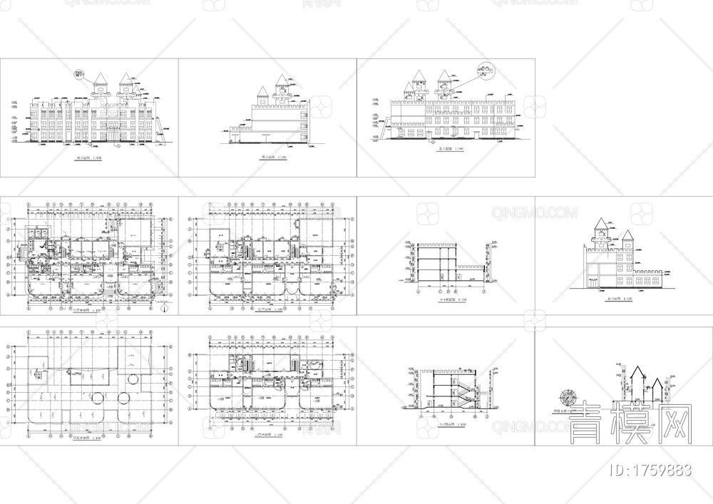 幼儿园设计建筑图【ID:1759883】