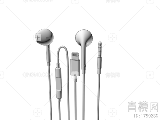 数码产品 苹果耳机3D模型下载【ID:1750280】