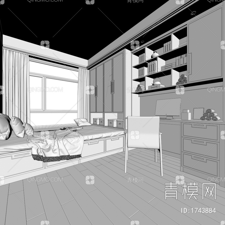 卧室3D模型下载【ID:1743884】