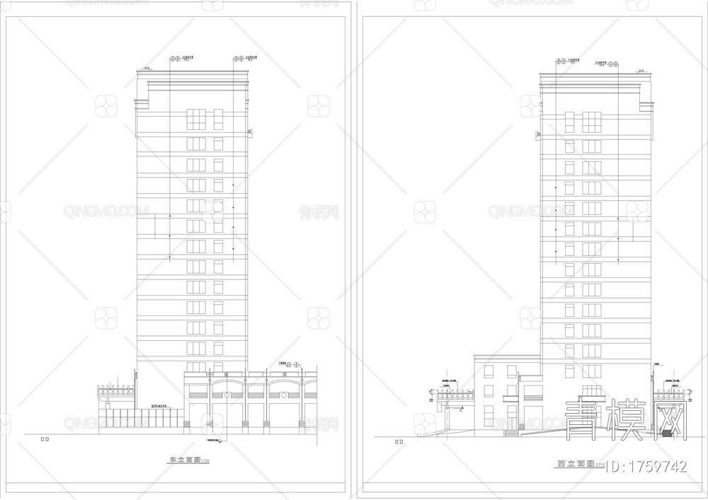 医院病房楼全套建筑图【ID:1759742】