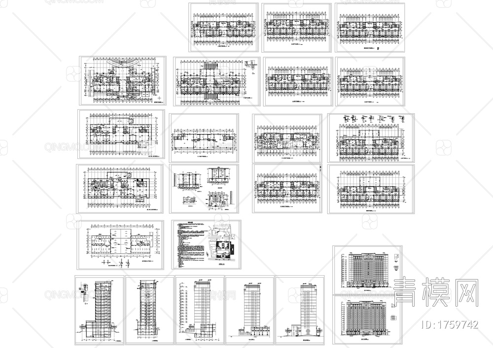 医院病房楼全套建筑图【ID:1759742】