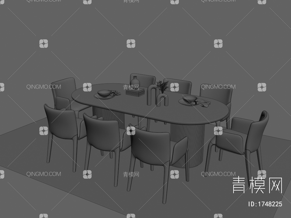 餐桌椅3D模型下载【ID:1748225】