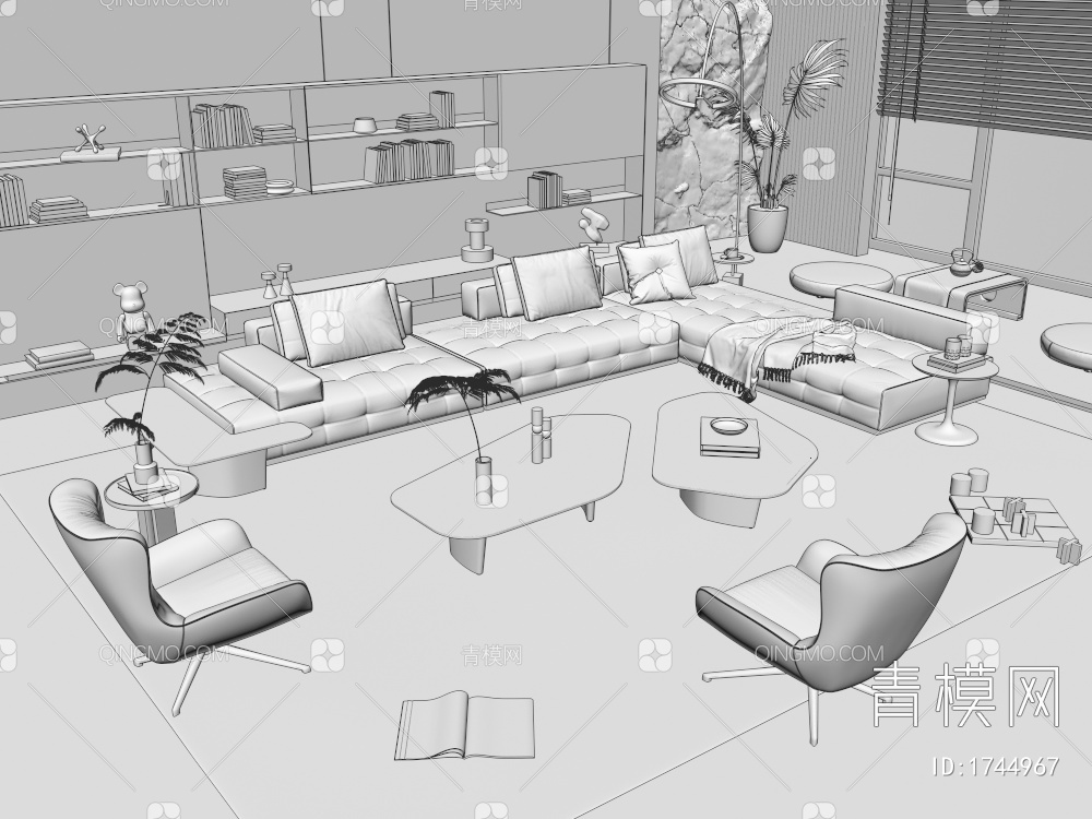 Minotti沙发茶几组合3D模型下载【ID:1744967】