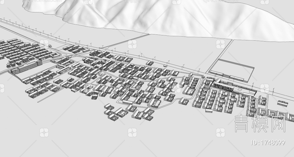 村庄鸟瞰建筑+民房建筑鸟瞰3D模型下载【ID:1748099】