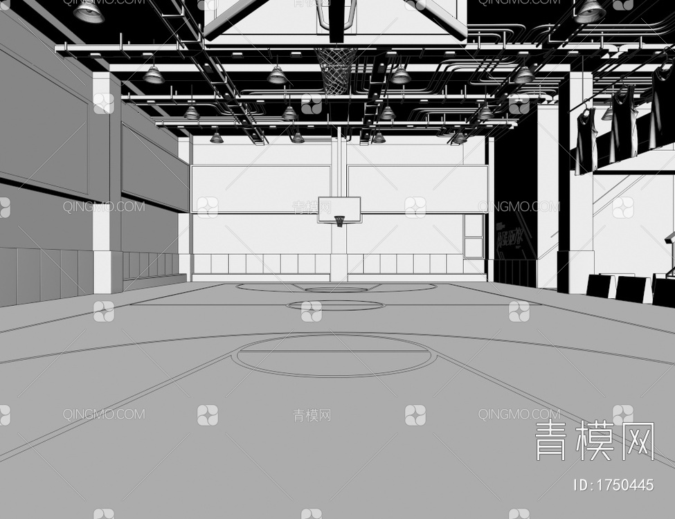 篮球馆 收银台 篮球馆3D模型下载【ID:1750445】