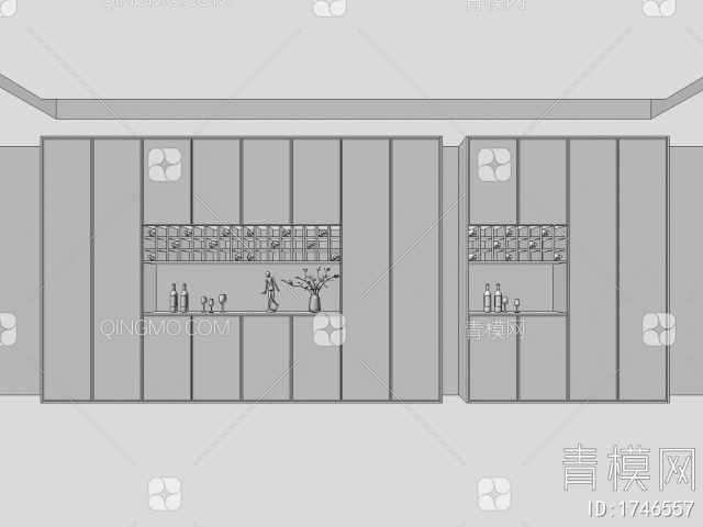 不锈钢红酒柜3D模型下载【ID:1746557】