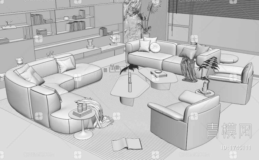 Minotti沙发茶几组合3D模型下载【ID:1745111】