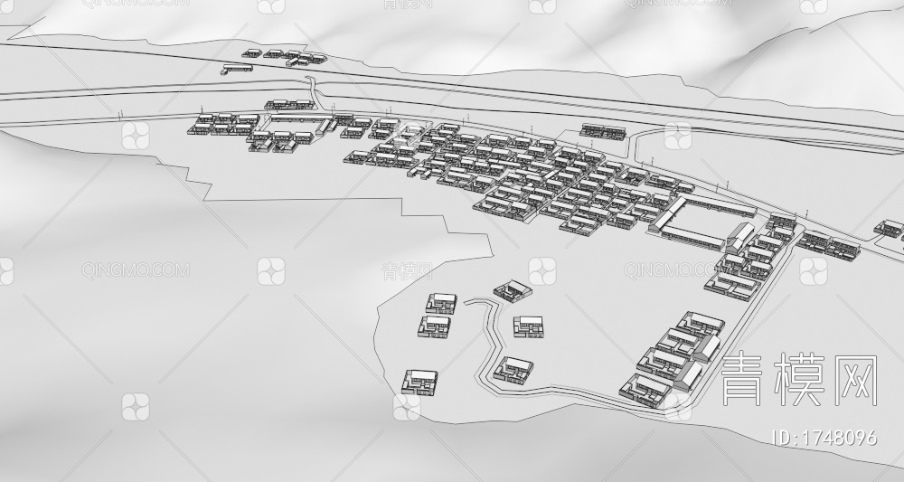 村庄鸟瞰建筑+民房建筑鸟瞰3D模型下载【ID:1748096】
