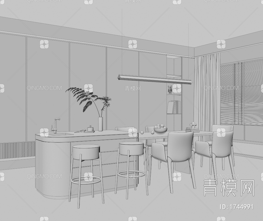 餐厅3D模型下载【ID:1744991】