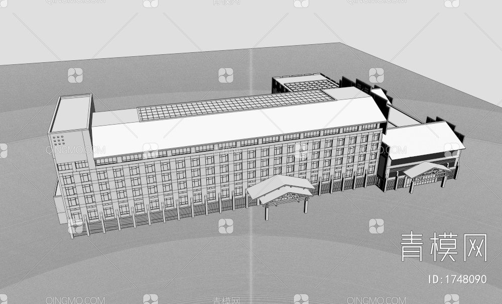 多层办公楼建筑3D模型下载【ID:1748090】