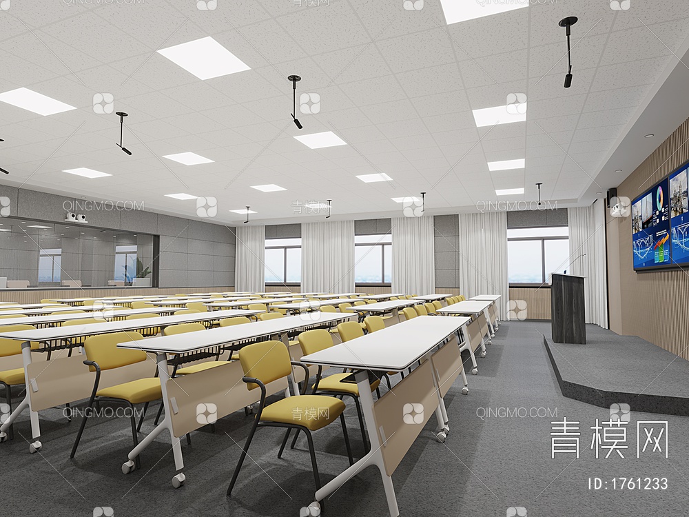 学校教室3D模型下载【ID:1761233】