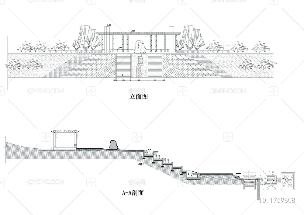 游船码头广场CAD景观图纸【ID:1759808】