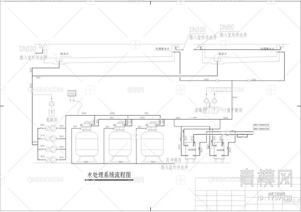 游泳池设备工艺设计图【ID:1759838】