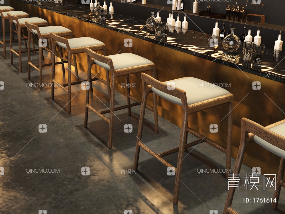 酒吧 吧椅3D模型下载【ID:1761614】