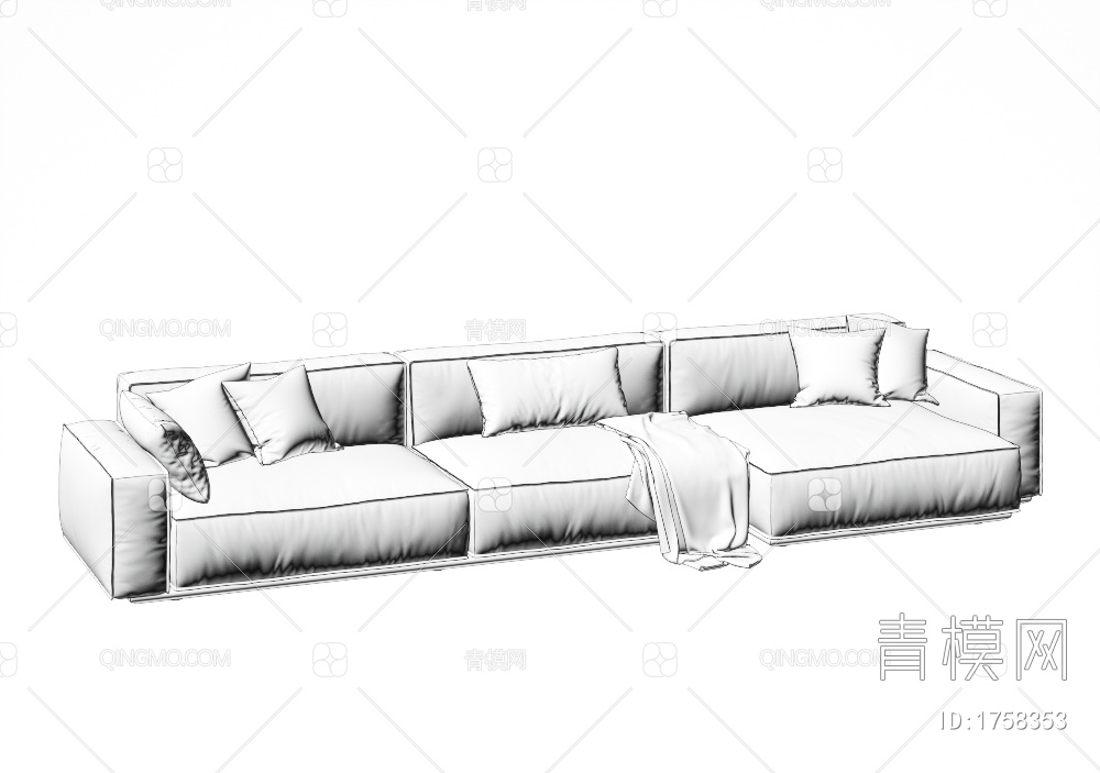 多人沙发3D模型下载【ID:1758353】
