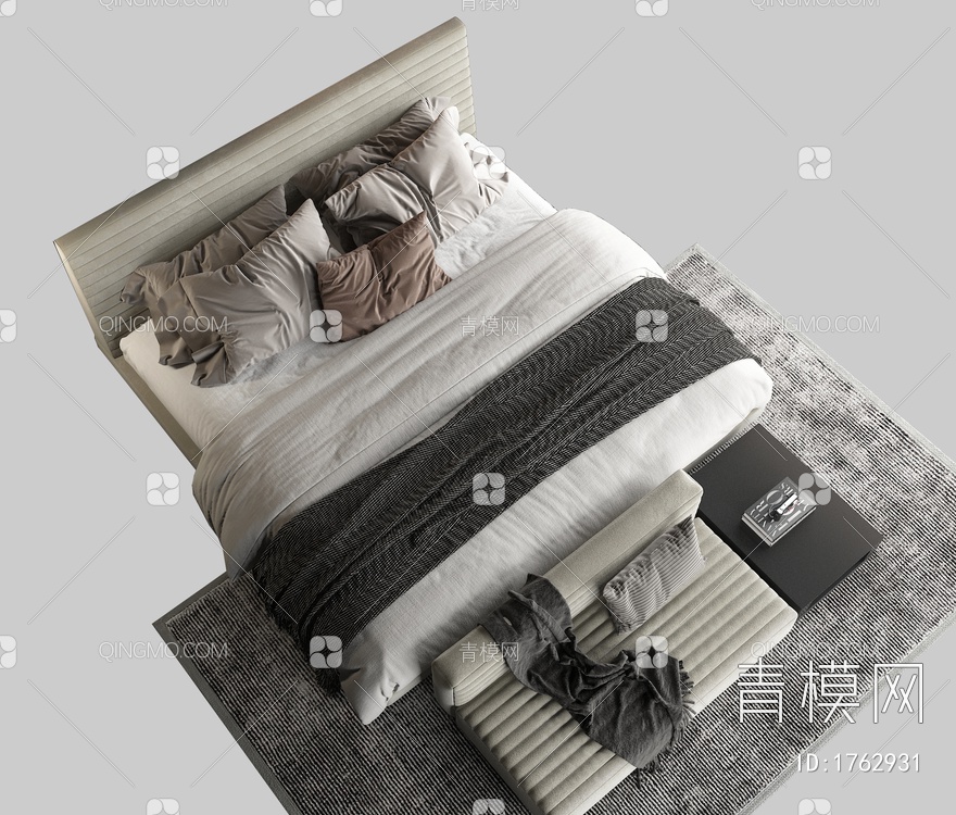 床，双人床3D模型下载【ID:1762931】