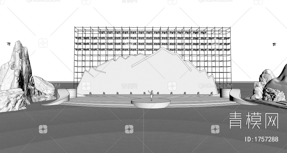 舞美 光束 雪山造型 舞台 雷亚架3D模型下载【ID:1757288】