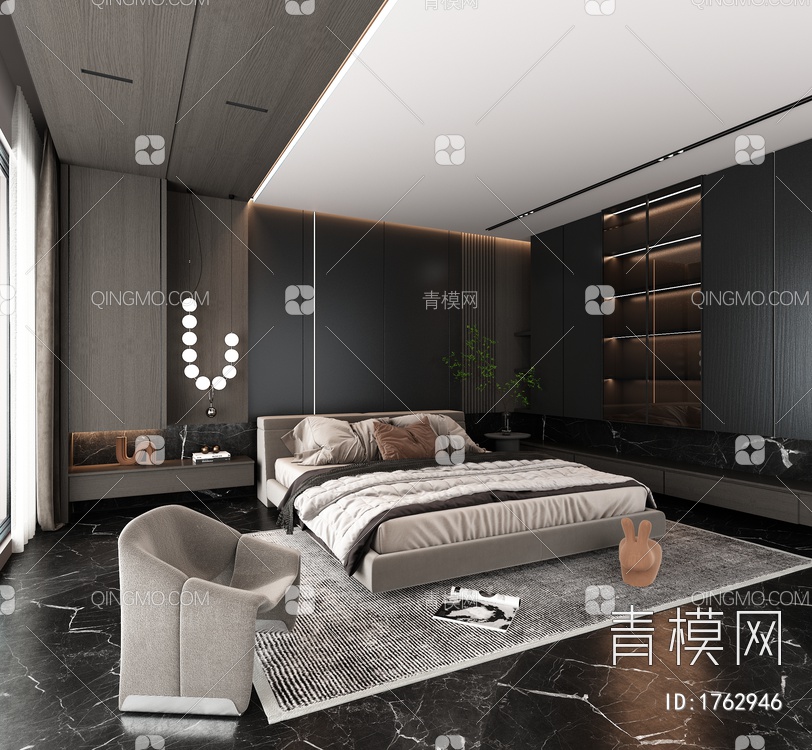 酒店客房，客房，卧室3D模型下载【ID:1762946】