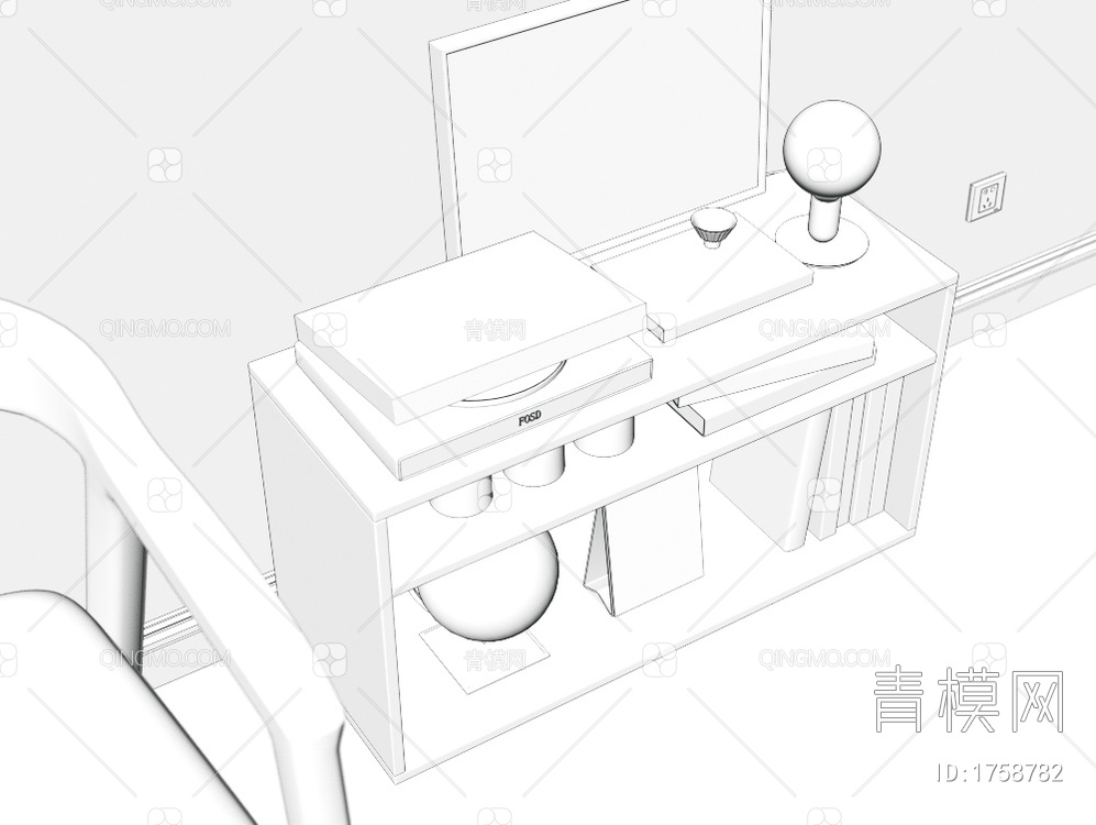 黑色木纹储物柜3D模型下载【ID:1758782】