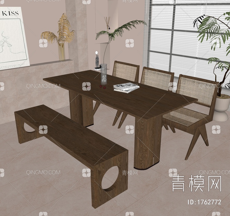 餐桌椅SU模型下载【ID:1762772】