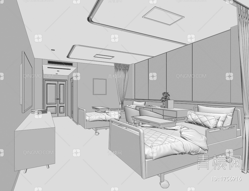 医院病房3D模型下载【ID:1756916】