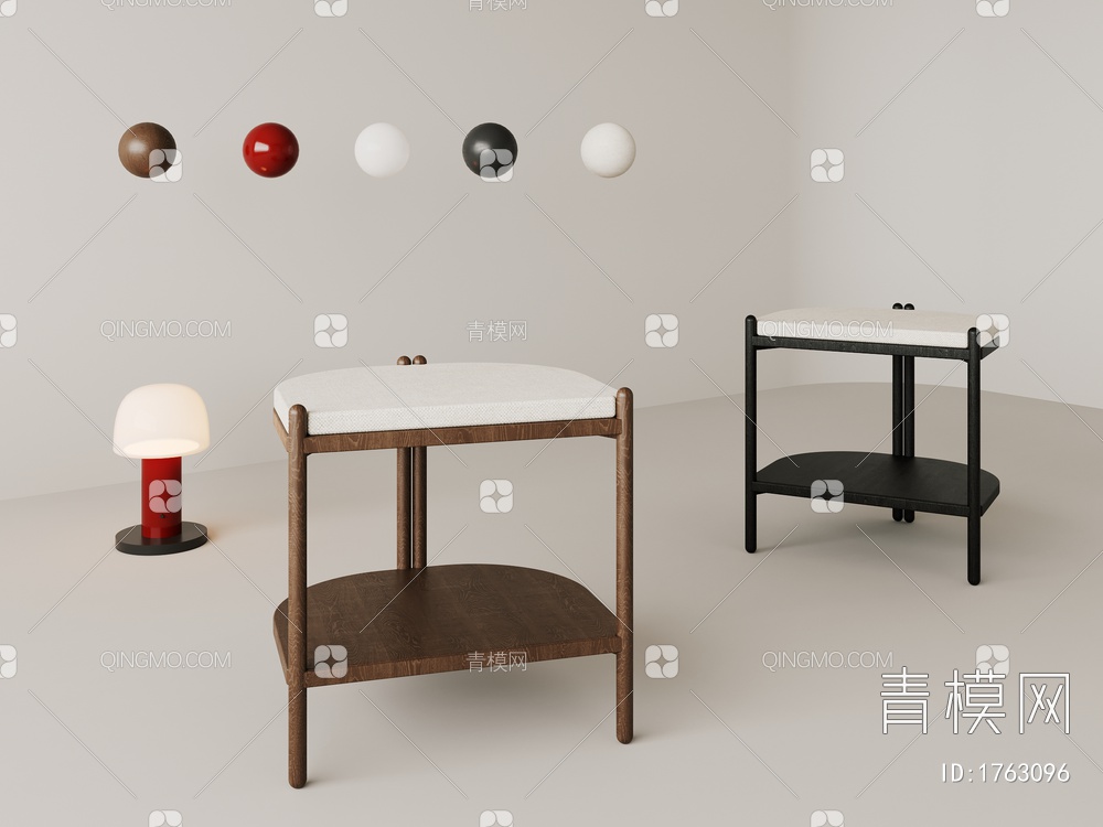 凳子，帆布，原木，中古，沙发凳3D模型下载【ID:1763096】