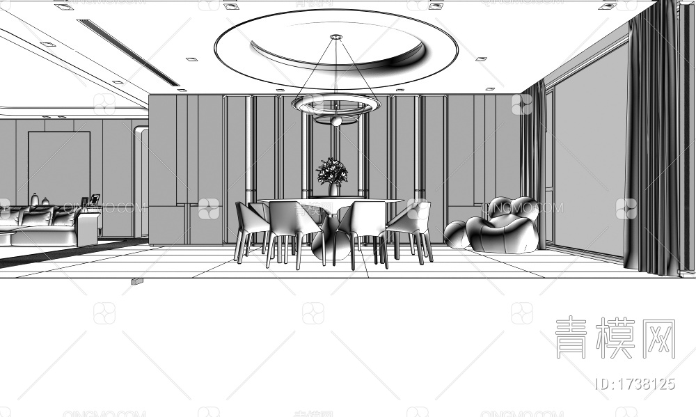 餐厅 酒柜3D模型下载【ID:1738125】
