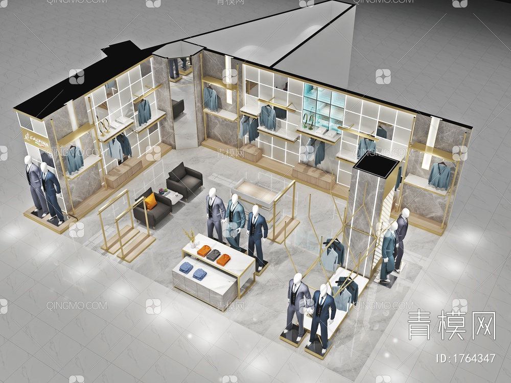 男装店3D模型下载【ID:1764347】